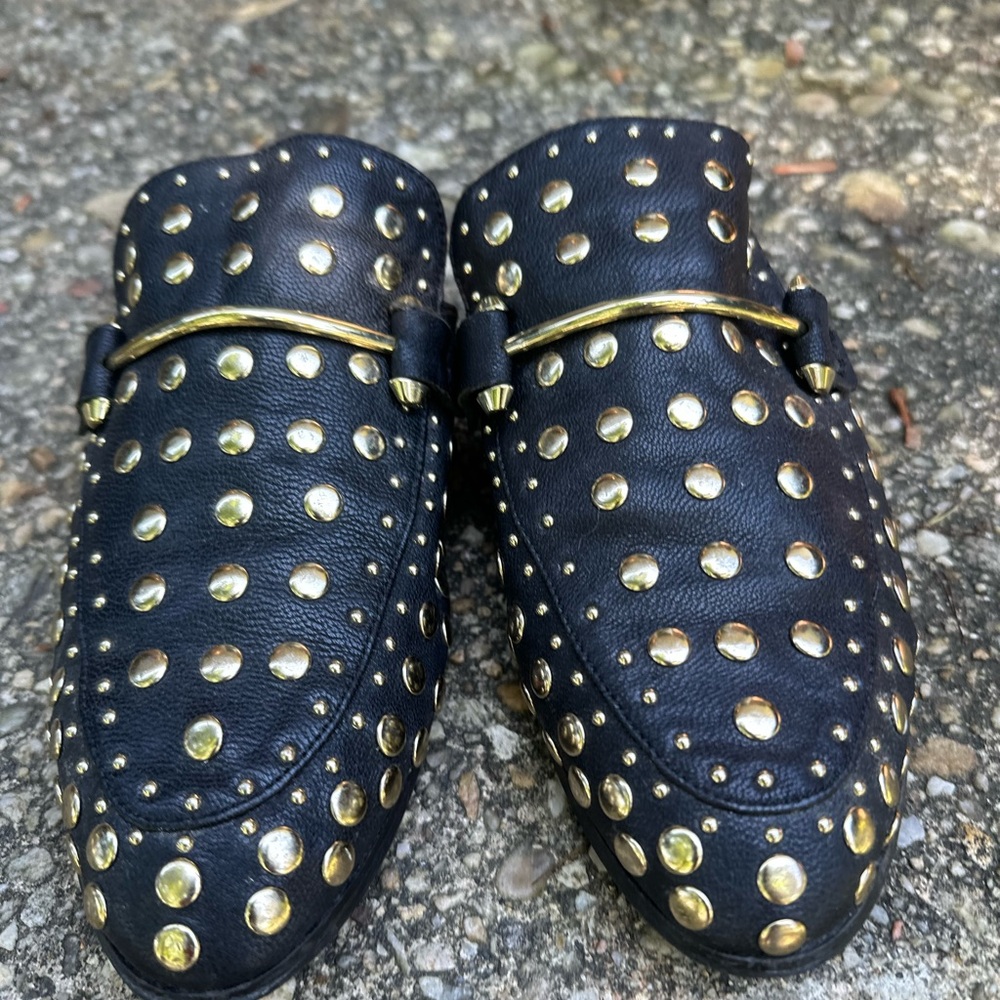 Steve Madden Gold Studded Mules